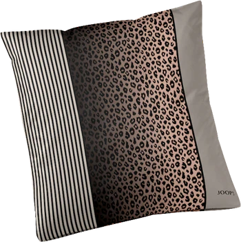 JOOP! Kissenbezug Leo 4112-9 Taupe – Edler Jacquard-Satin mit Leo-Muster