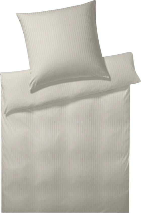 Elegante Solid Stripe Bettwäsche Sand - Weich, Allergikerfreundlich