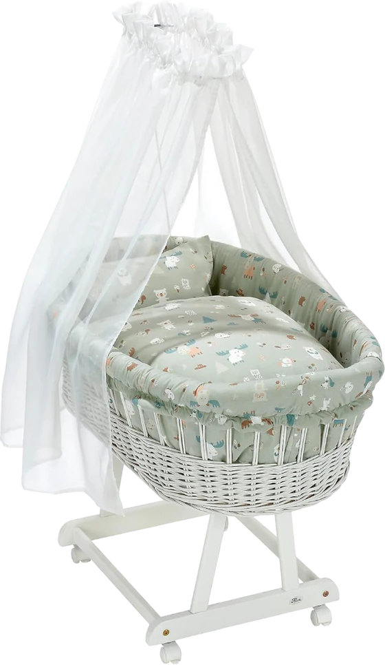 Stubenwagengarnitur ALVI Birthe 3tlg. Baby Forest Baumwolle