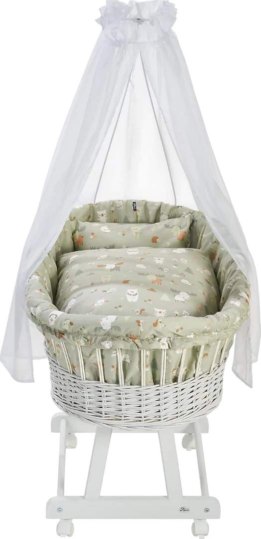 Stubenwagengarnitur ALVI Birthe 3tlg. Baby Forest Baumwolle