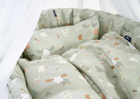 Stubenwagengarnitur ALVI Birthe 3tlg. Baby Forest Baumwolle