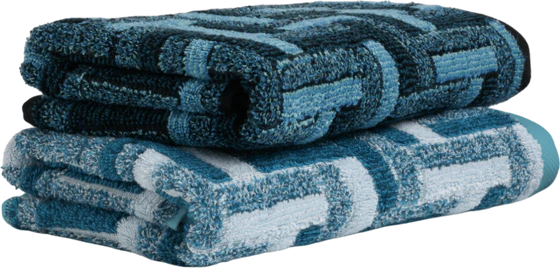 Handtuch Möve Tide Tiles 50x100 cm Blau Türkis – Saugfähig, Weich