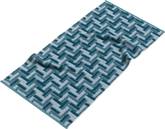 Handtuch Möve Tide Tiles 50x100 cm Blau Türkis – Saugfähig, Weich