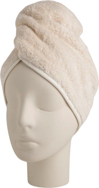 Haarturban Möve Wellness Turban Baumwolle nature Schrägband