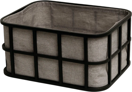 Aufbewahrungskorb Möve Bamboo 41,5x32x20 cm Schwarz/Grau Polyester