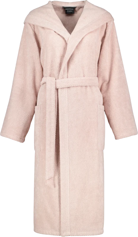 Damen-Bademantel Cawö 5223-383 Puder – Kapuze & 100% Baumwolle