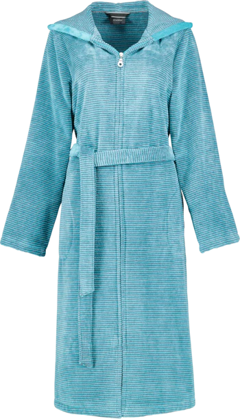 Damen-Bademantel Cawö 6432-47 Türkis – Weicher Walkvelours