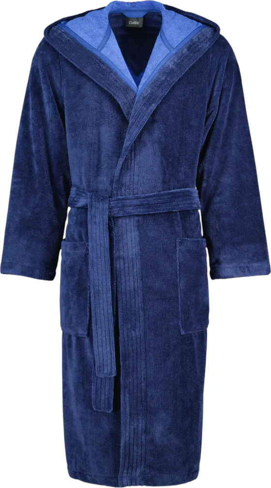 Herren-Bademantel Cawö Doubleface-801-11 Nachtblau – Weicher Baumwollkomfort