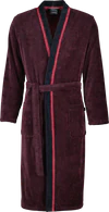 Herren-Bademantel Cawö 4839-92 Rot-Schwarz Walkvelours