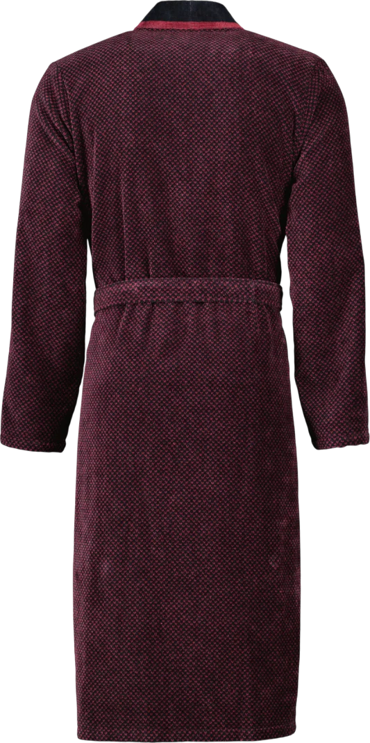 Herren-Bademantel Cawö 4839-92 Rot-Schwarz Walkvelours