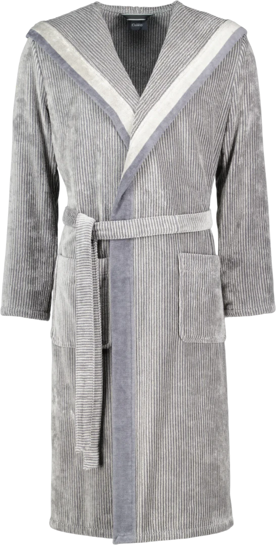 Herren-Bademantel Cawö 5841-37 Stein – Weiches Walkvelours
