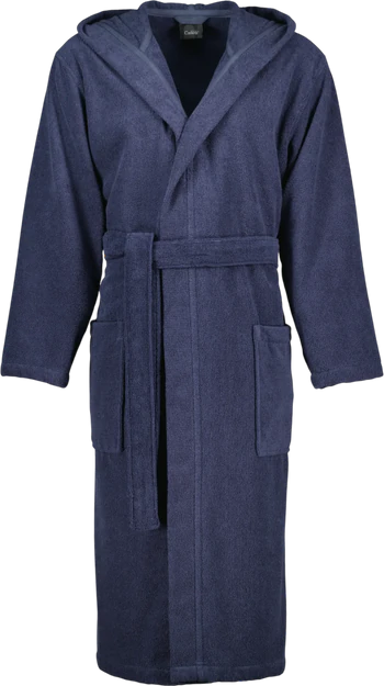 Herren-Bademantel Cawö 842-17 Blau – 100% Baumwolle, Kapuze