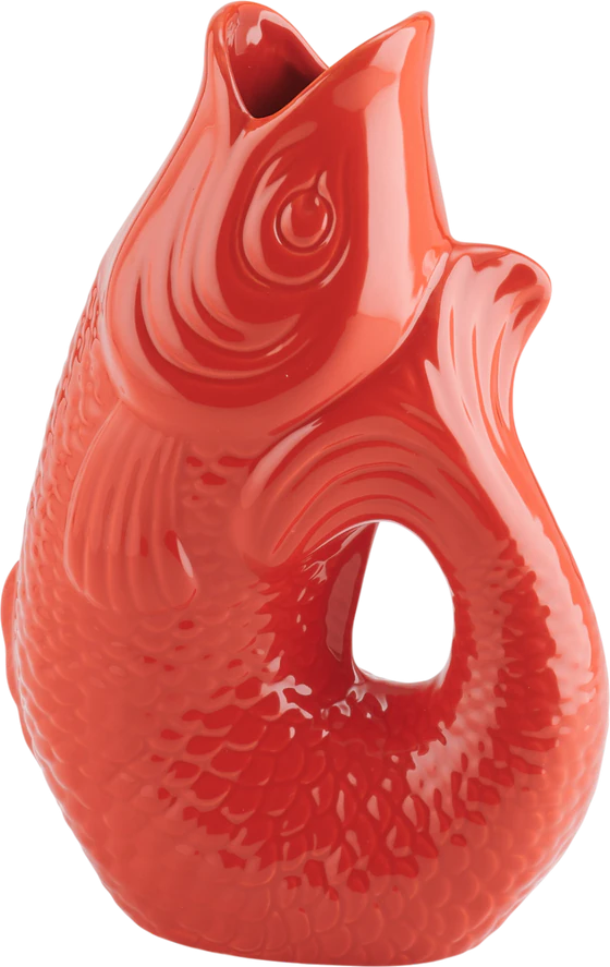Deko-Vase Fischform GIFTCOMPANY Korallenrot 1,2L Keramik