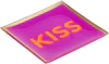 Dekorativer Glasteller GIFTCOMPANY Love Plates Kiss fuchsia