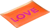 Dekorativer Glasteller GIFTCOMPANY Love Orange Glas 10x14 cm
