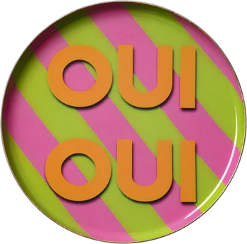 Rundes Dekotablett XS Pink/Grün Oui Oui – GIFTCOMPANY Design
