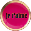 Dekorativer Glasteller Neon Pink Je t'aime – GIFTCOMPANY