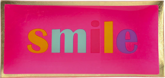 Dekorativer Glasteller Smile Neon Pink GIFTCOMPANY – Eyecatcher
