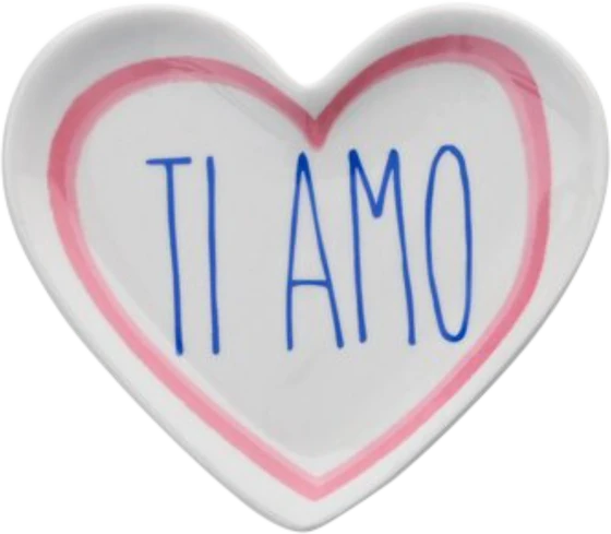 Dekorativer Porzellan-Teller GIFTCOMPANY Ti amo Herz weiß