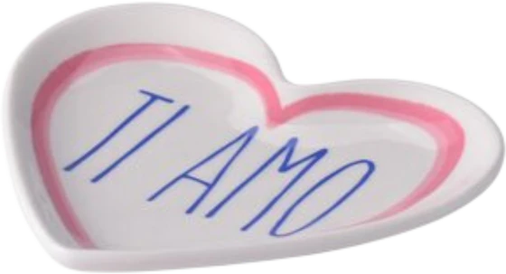 Dekorativer Porzellan-Teller GIFTCOMPANY Ti amo Herz weiß