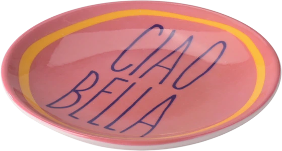 Dekorativer Porzellan-Teller GIFTCOMPANY Love Plates Ciao bella rosa