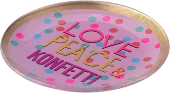 Dekorativer Glasteller GIFTCOMPANY Love Plates rosa rund