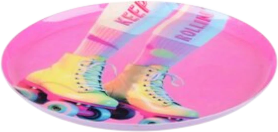 Rundes Dekotablett XS Rosa Rollschuhe – GIFTCOMPANY Melamin