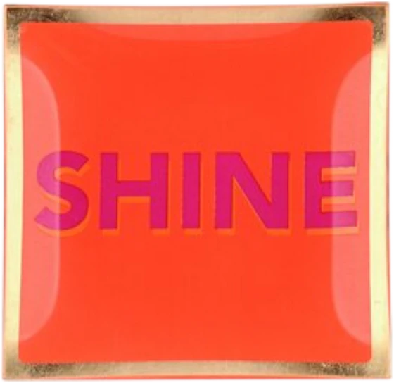 Dekorativer Glasteller Shine Neon Orange von GIFTCOMPANY