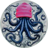 Rundes Dekotablett XS Oktopus Dunkelblau/Pink – GIFTCOMPANY