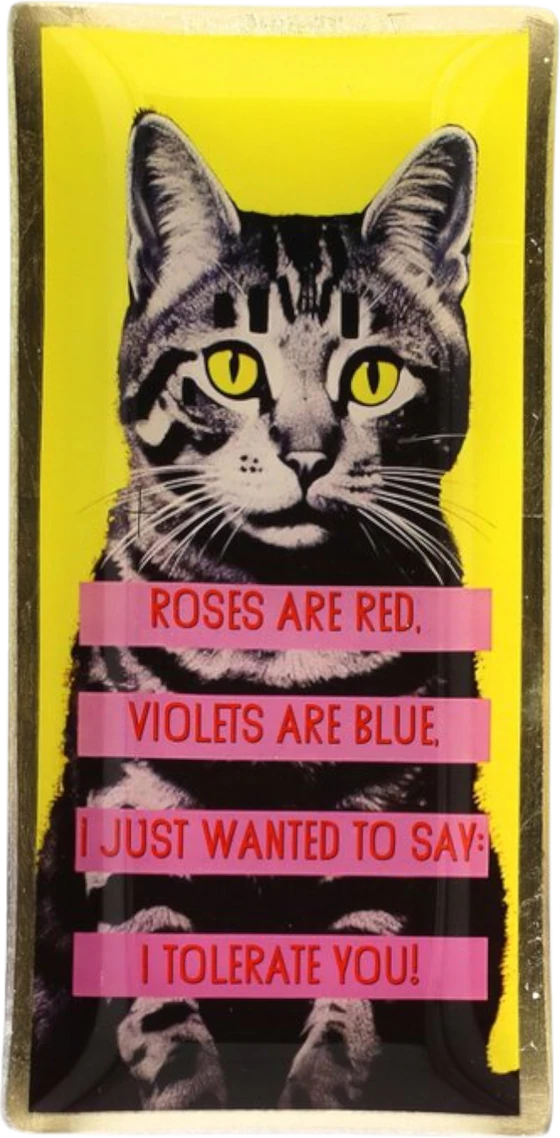 Dekorativer Glasteller Katze Gelb 21cm – GIFTCOMPANY