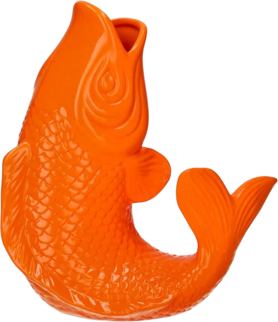 Dekorative Vase Neon Orange Fischform GIFTCOMPANY Koi Unikat