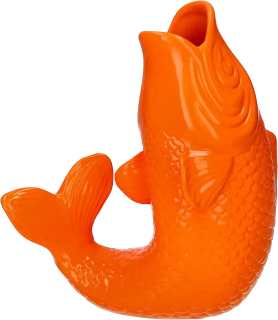Dekorative Vase Neon Orange Fischform GIFTCOMPANY Koi Unikat