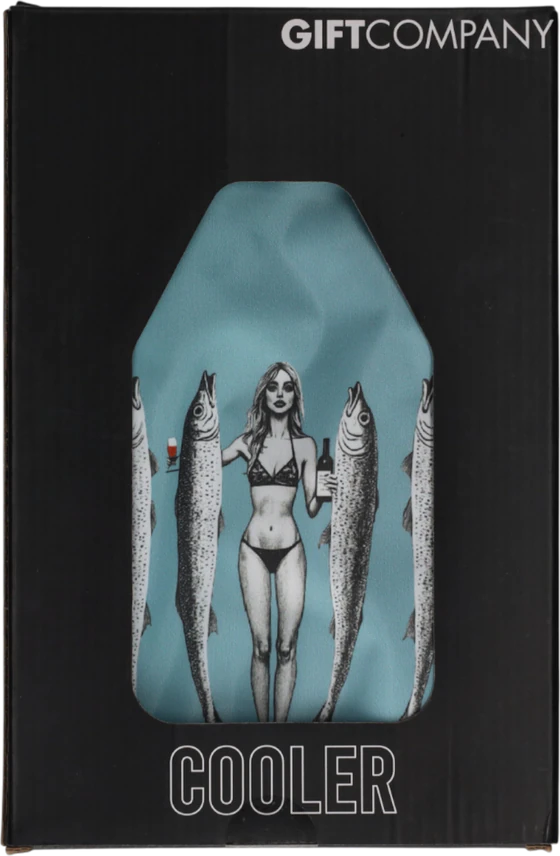 Kühlmanschette für Flaschen Frau mit Fischen türkis – GIFTCOMPANY
