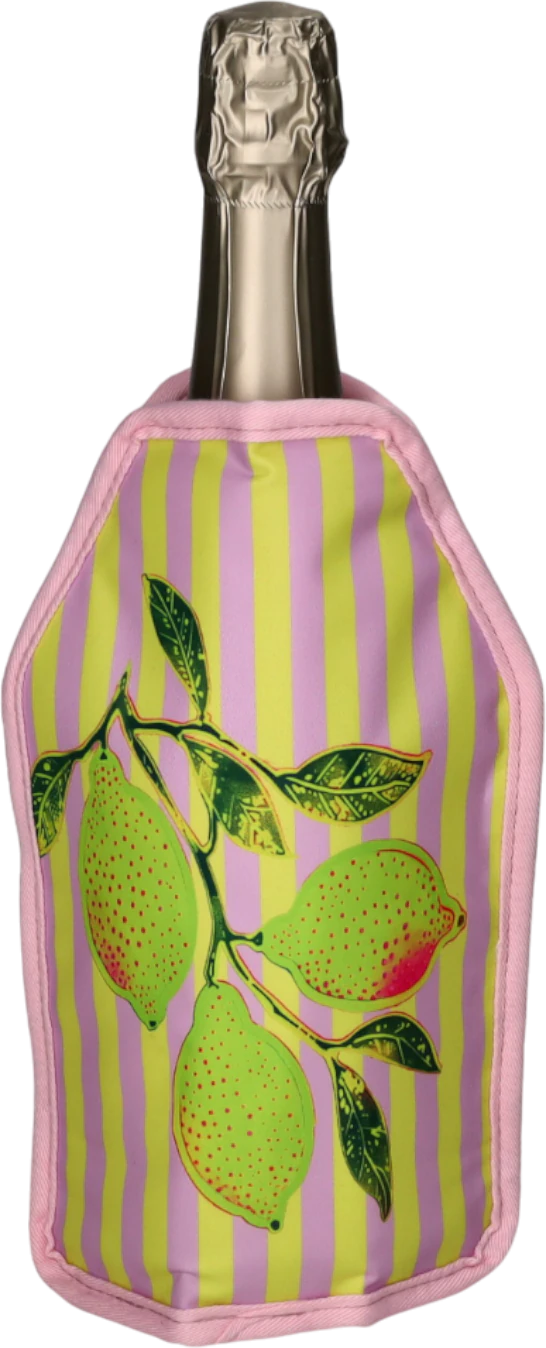 Flaschenkühlmanschette Froid Zitrone pink/gelb – GIFTCOMPANY