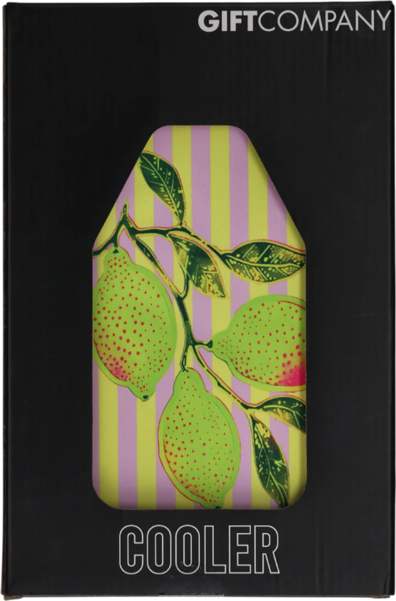 Flaschenkühlmanschette Froid Zitrone pink/gelb – GIFTCOMPANY
