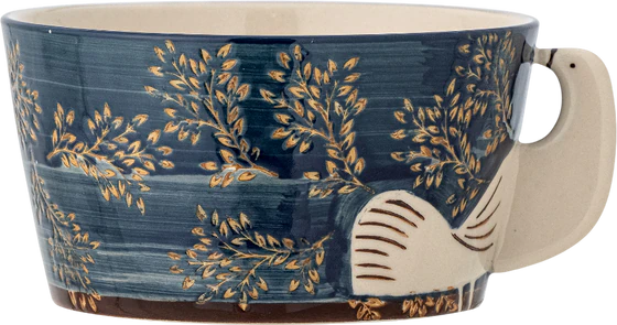 Schale Steingut Bloomingville Hezha Blau – Handbemaltes Unikat