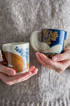 Kaffeetasse Steinzeug Bloomingville Hezha Blau 3D-Vogelmotiv