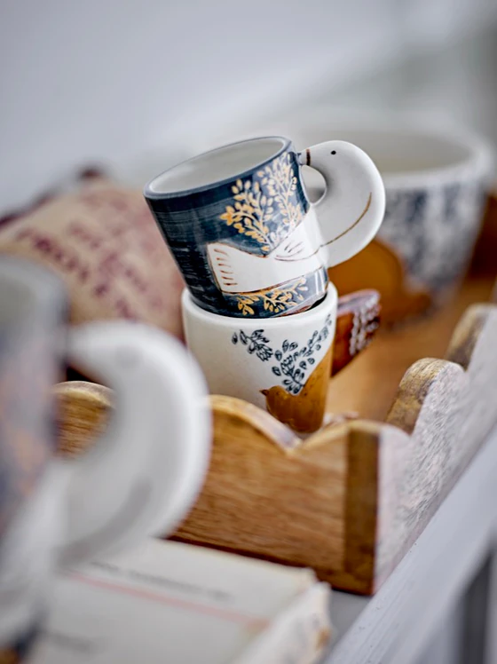 Espressotassen-Set Bloomingville Hezha Blau Steingut Unikat