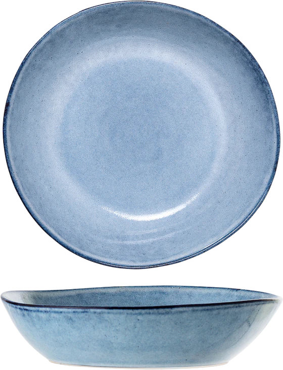 Tiefer Essteller Steingut Blau Bloomingville – Handgefertigt Unikat
