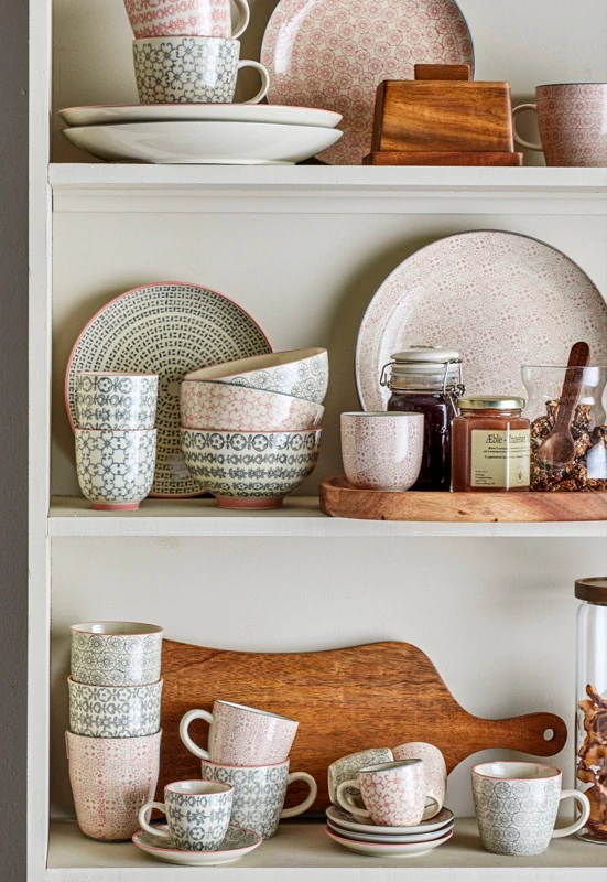 Müslischale Bloomingville Cécile Rose Steingut Set 4 Unikate