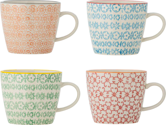 Becherset Steingut Bloomingville Carla Rot – Skandinavisches Design