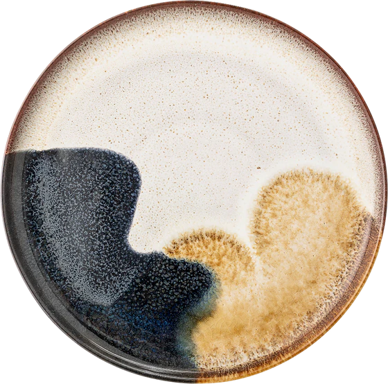 Speiseteller Bloomingville Jules Blau Steingut – Handgefertigt Unikat