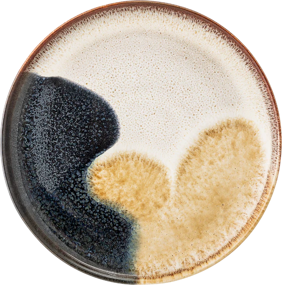 Speiseteller Bloomingville Jules Blau Steingut Unikat 22cm