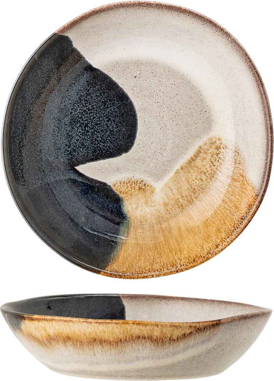 Tiefer Teller Steingut Bloomingville Jules Blau Unikat