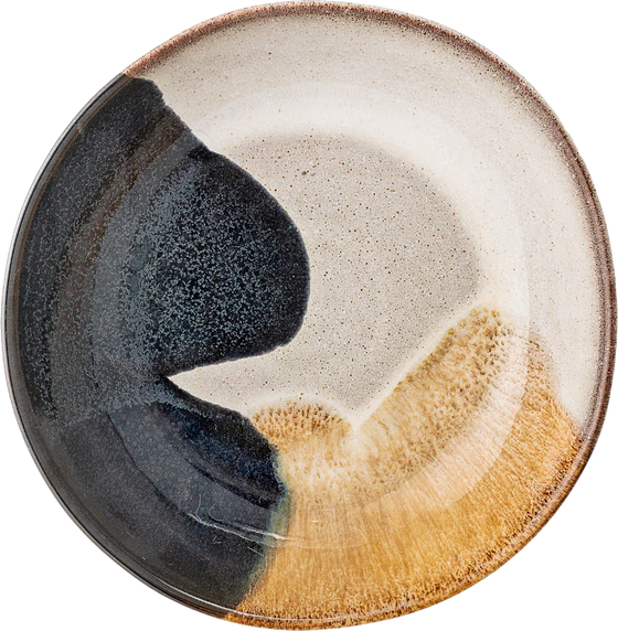 Tiefer Teller Steingut Bloomingville Jules Blau Unikat