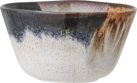 Servierschale Bloomingville Jules Blau Steingut – Handgefertigt Unikat