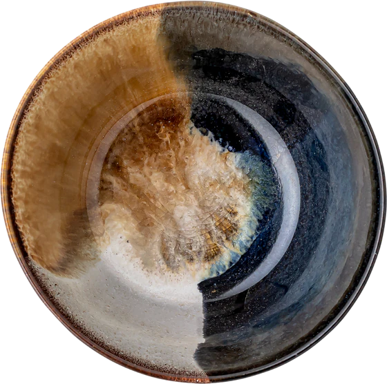 Servierschale Bloomingville Jules Blau Steingut – Handgefertigt Unikat