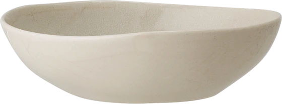 Tiefer Speiseteller Bloomingville Bea Natur Steingut Unikat
