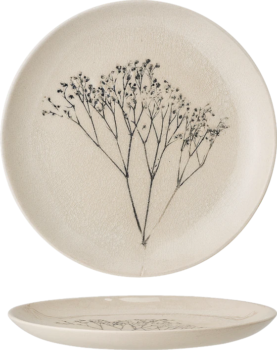 Speiseteller Bloomingville Bea Natur Steingut Unikat Design