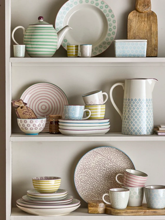 Set aus tiefen Tellern Bloomingville Patrizia Grün Steingut
